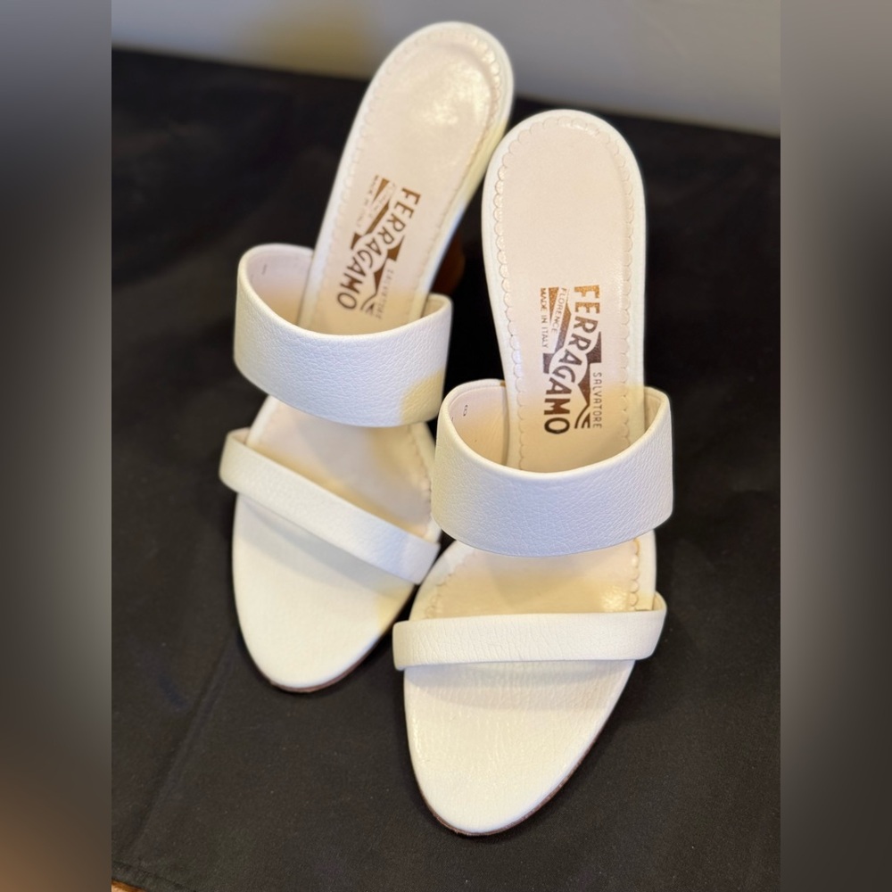Salvatore Ferragamo Women's Slide Wedge Heel Sandals Size 10